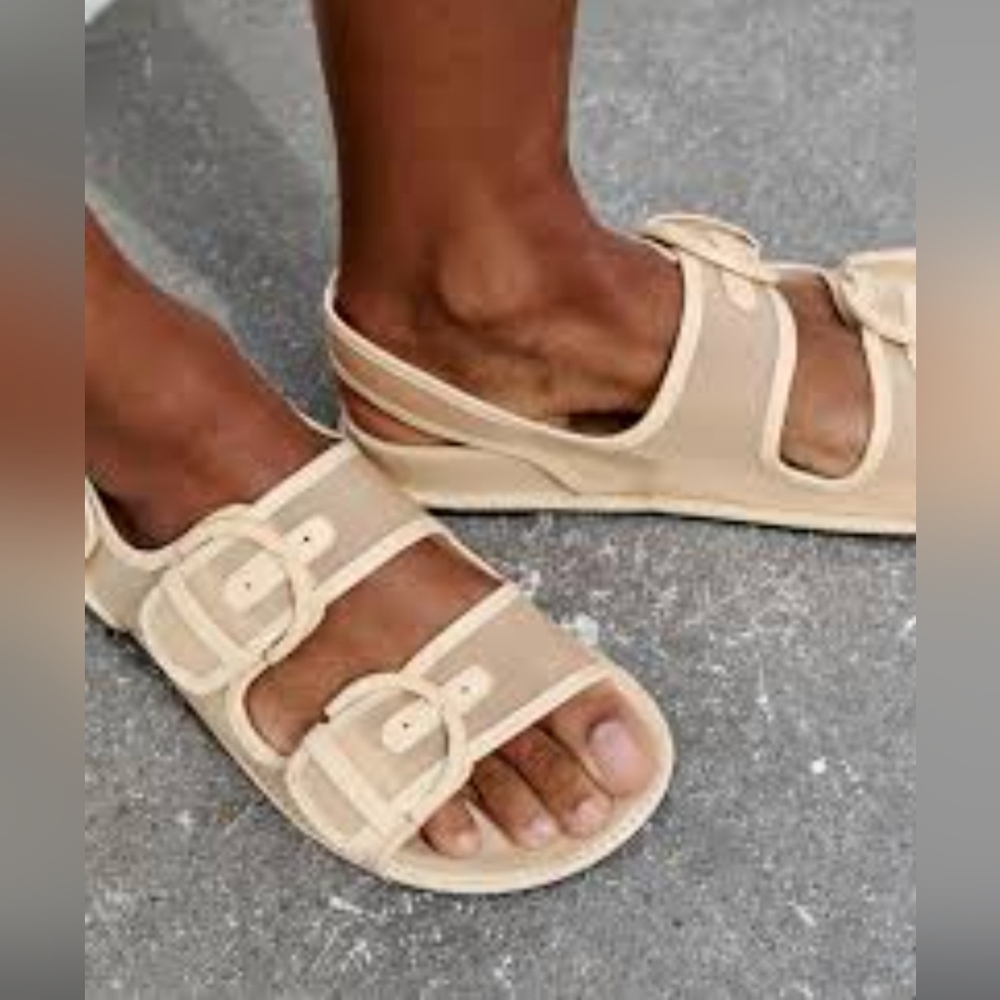Zara Beige Sandals with Buckle Detail
